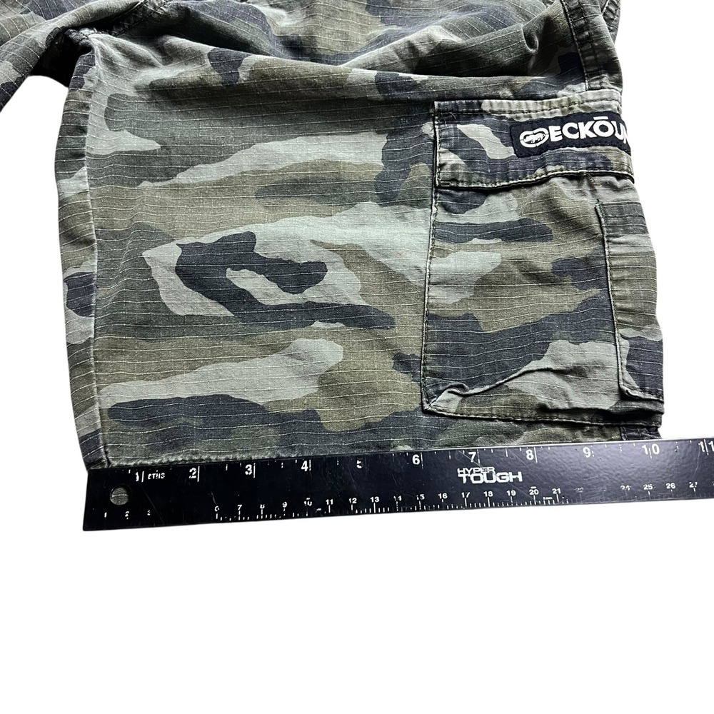 Ecko Unltd Mens Camo Cargo Shorts Size 32 Green Ripstop With Belt Camouflage - Picture 8 of 8